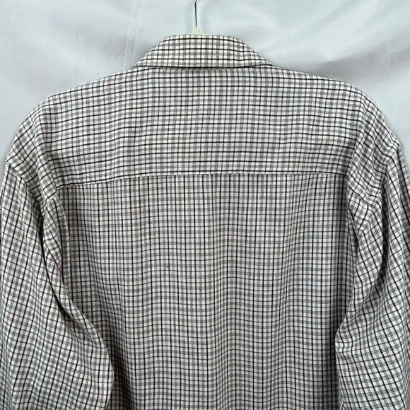 Yves Saint Laurent Shirt, Button Front, Check, Plaid, Blue White Red, Neck 16 - Picture 7 of 9